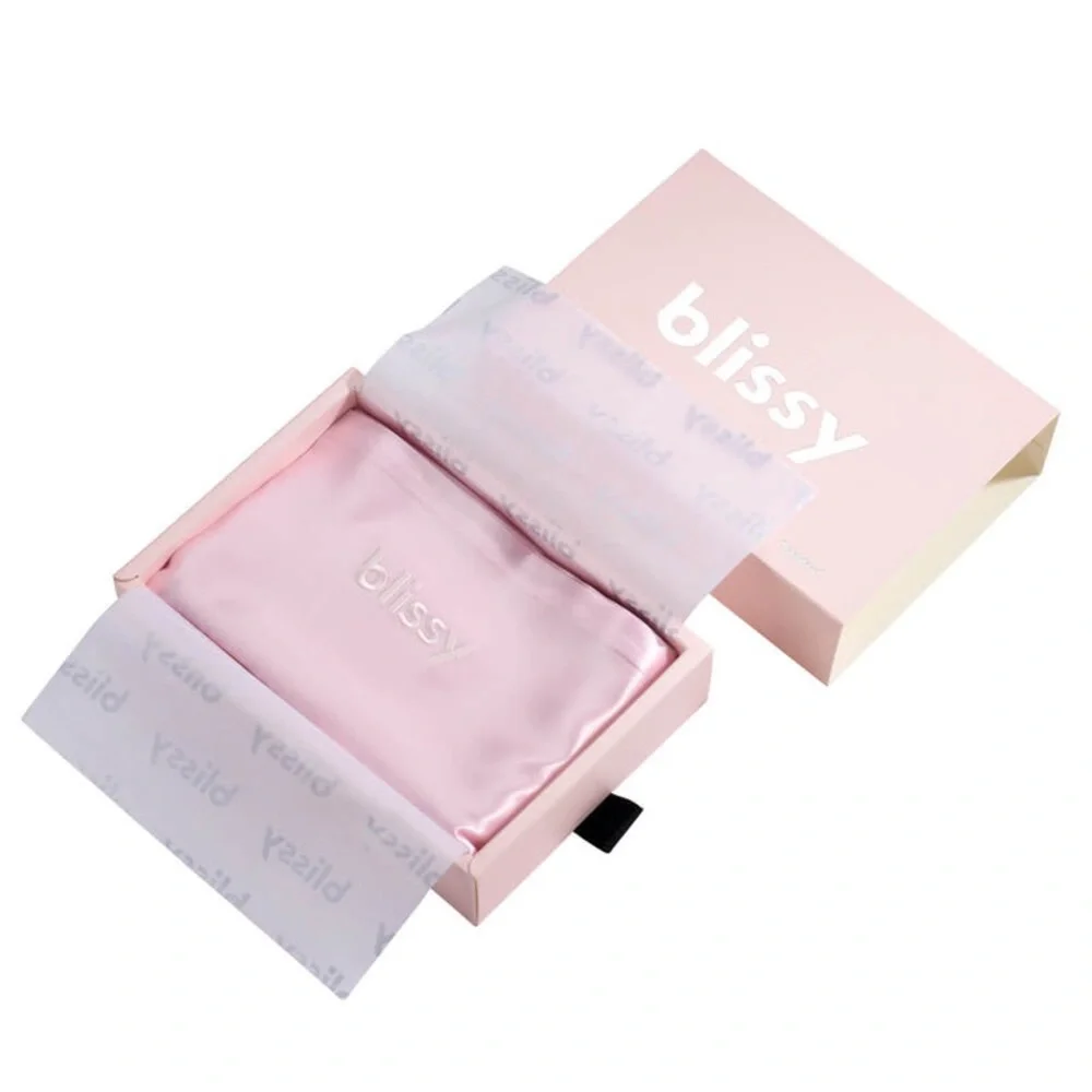 BLISSY SILK PILLOWCASE STANDARD SIZE (20”x26”) in ROSE PINK NEW IN SLIPCASE! - Picture 6 of 12